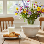 Set of 2 cream-white bowls with romantic shapes and decorations - Luxe Lodge