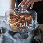 Alzata e campana vetro per dolci e torte "Solo una fettina" - Simple Day