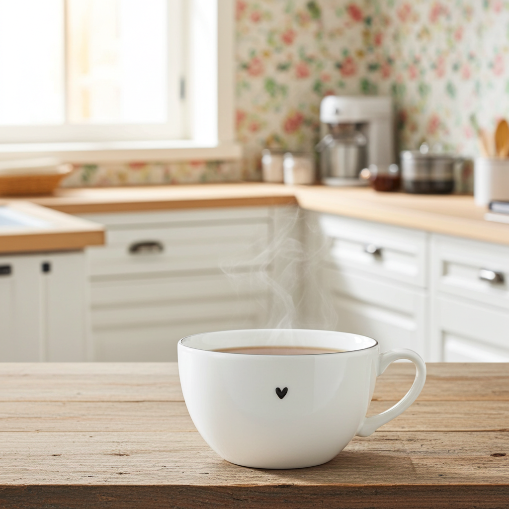 Tazza grande tonda con manico e cuore - Bastion Collection