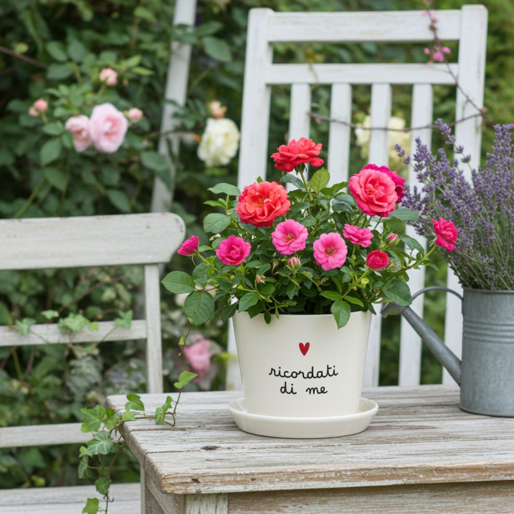 Vaso "Ricordati di me" con sottovaso - Simple Day