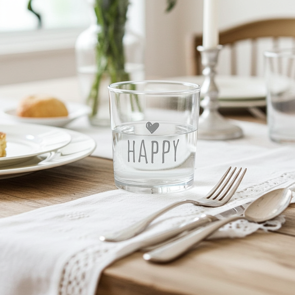 Set 6 bicchieri acqua "Happy" - Simple Day
