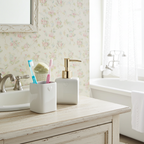 Dispenser + Porta spazzolino Grigio tenue - Luxe Lodge