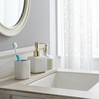 Dispenser + Porta spazzolino Grigio tenue - Luxe Lodge