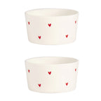 Set 2 coppette in gres "Cuori rossi" - Simple Day