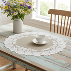 Tovaglietta vinile beige con decoro pizzo - Blanc Mariclò