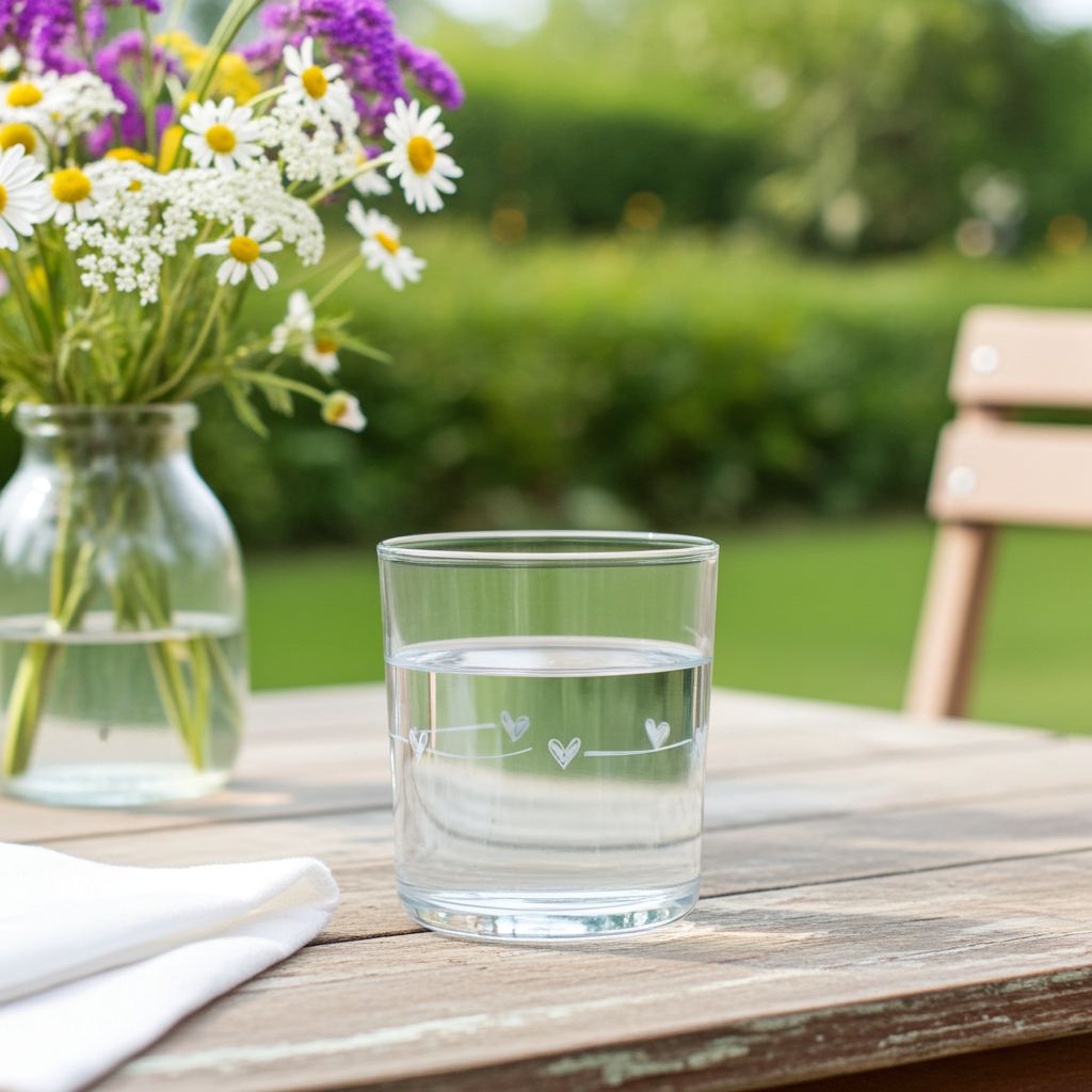 Set 6 bicchieri acqua "Festone cuori" - Simple Day