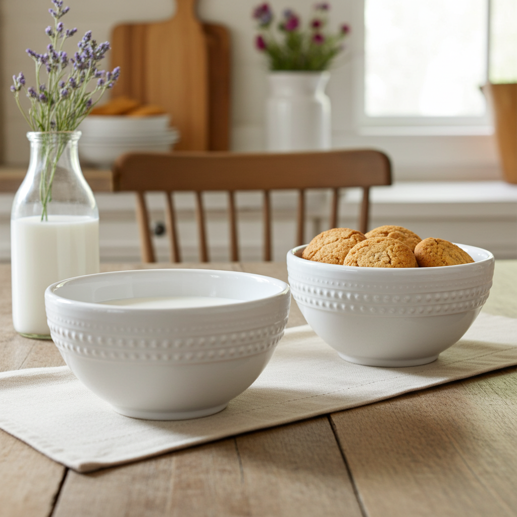 Set 2 ciotole bianche con decoro - Luxe Lodge