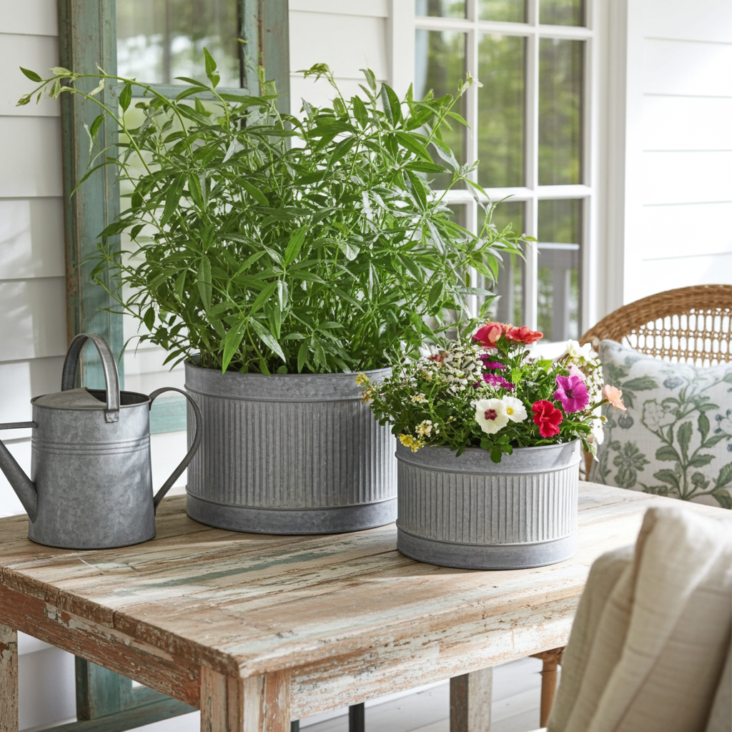 Vaso grigio antico metallo - Chic Antique