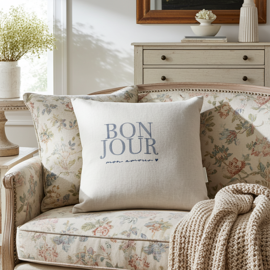 Copricuscino Bon Jour 100% lino - Bastion Collection